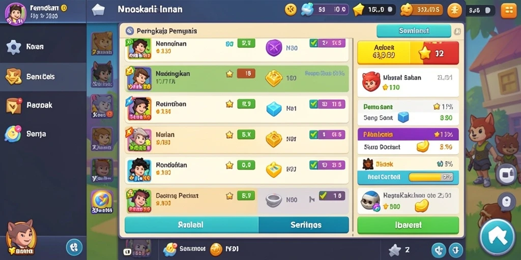 Screenshot menampilkan gameplay yang menarik dan penuh warna.